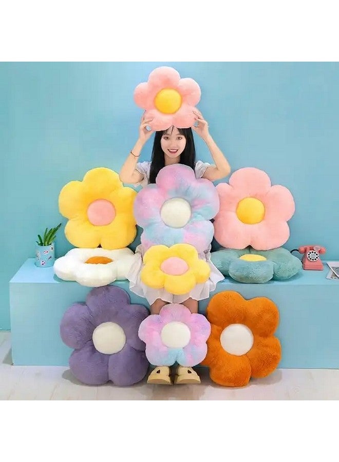 AVSHUB Sunflower Shaped Throw Pillows Cute Preppy Decorative Pillows Floor Cushion For Girls Bedroom Bed Room Couch Sofa Chair Aesthetic Decor (Pink,35Cm) - Image 3