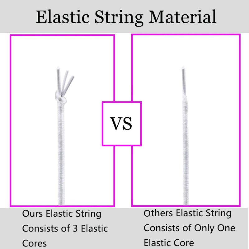 LUSTEMBER Elastic String for Bracelets, 1 mm x 110 Yards Sturdy Stretchy Elastic Cord for Jewelry Making, Necklaces, Beading - White - Image 3