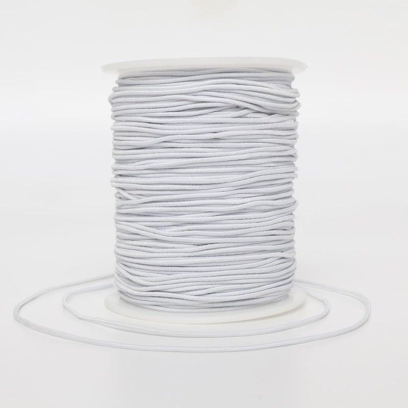 LUSTEMBER Elastic String for Bracelets, 1 mm x 110 Yards Sturdy Stretchy Elastic Cord for Jewelry Making, Necklaces, Beading - White - Image 1