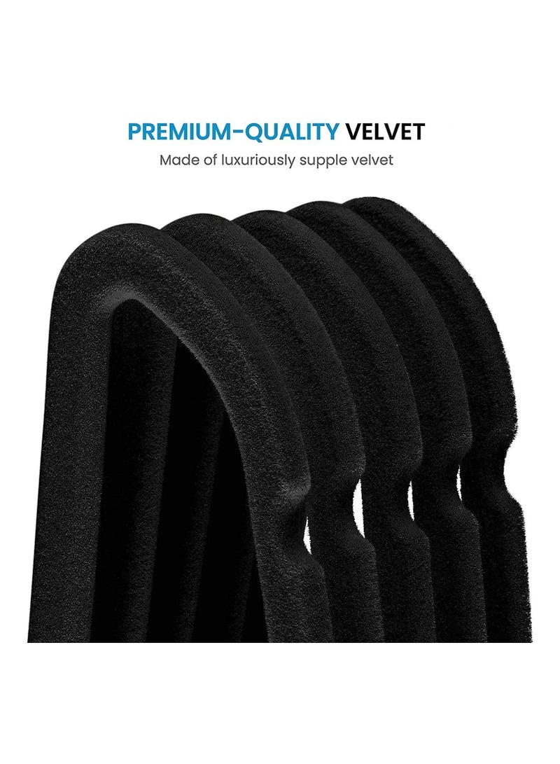 BLOOMING TIME 100pc Heavy Duty Velvet Hangers - Non-Slip Space Saving Clothes Hangers with 360° Swivel Hooks - Image 4