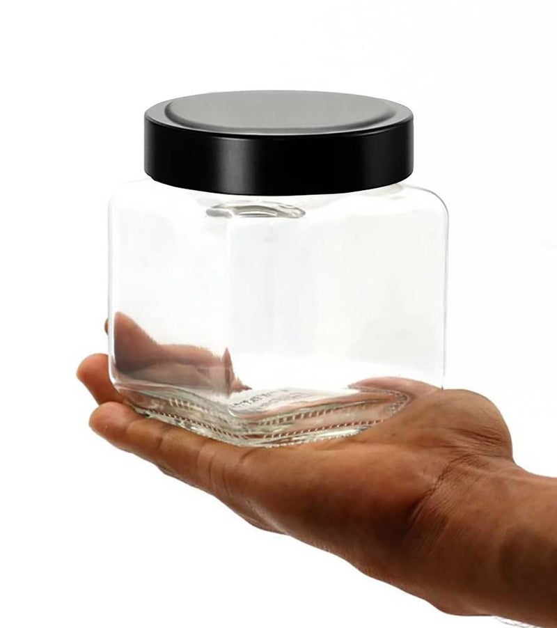 Brezzycloud Square glass 600ml Transarent Glass Jar - Image 4