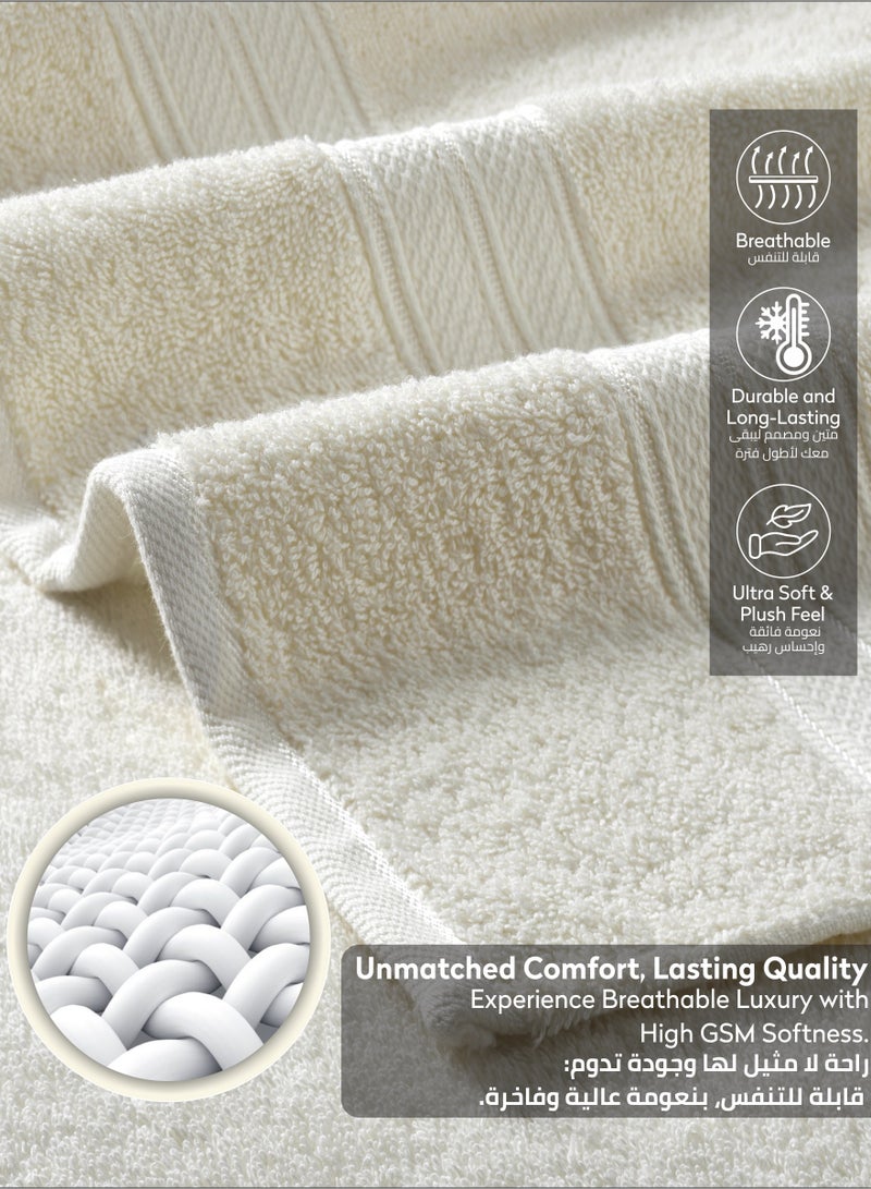 دوناتيلا قسط منشفة 6 قطع مجموعة ، 100 ٪ بتمشيط القطن 600 غسم ، ماصة للغاية ، سريعة الجافة منشفة مجموعة تشمل 2 منشفة حمام ، 2 ورقة حمام ، 2 منشفة اليد ، أفضل مجموعة للحمام رياضة ، فندق ومنتجع صحي ، العاج - Image 5