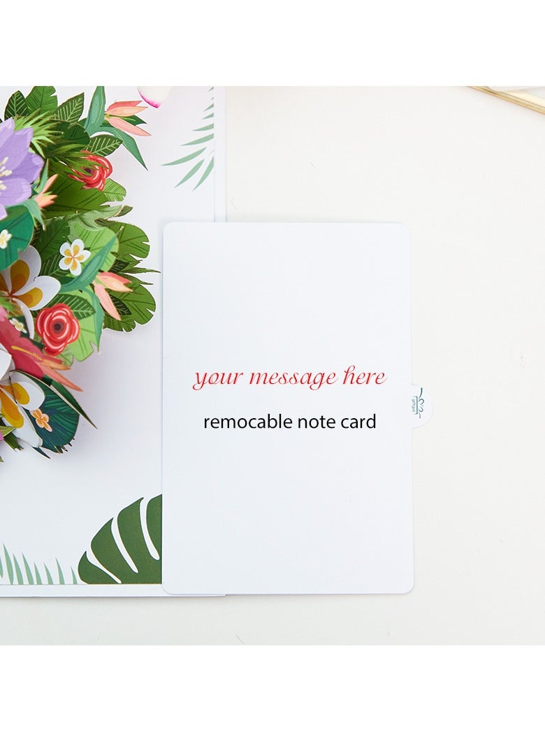 Lovebirds Flowers pop up card