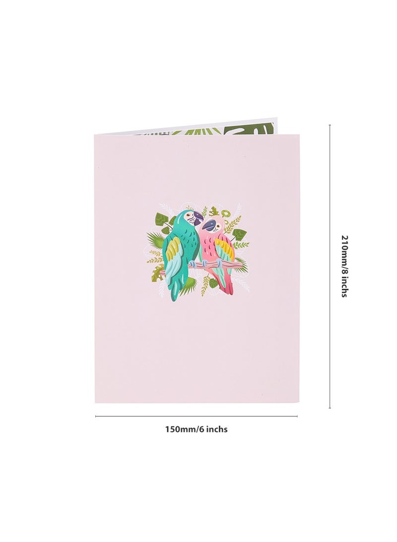 Lovebirds Flowers pop up card