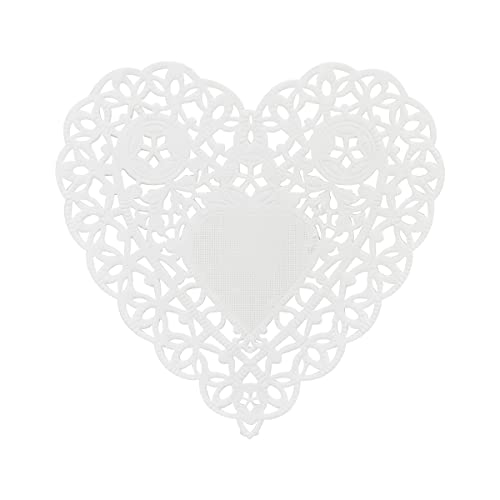 Hygloss Heart Doilies - 100 Pcs -4-Inch White Paper Heart Shaped Doilies for Valentines Crafts, Table Settings - Ideal for Valentine Doily - Image 3