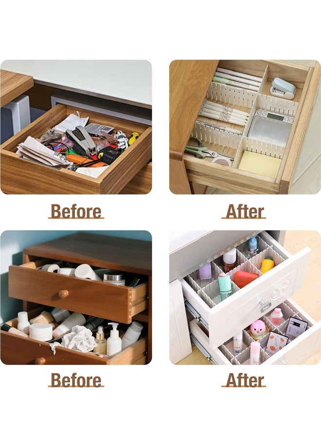 4 PCS Drawer Divider Organizer, 37cm DIY Adjustable Drawer Dividers for Dresser Kitchen Office Bedroom (White) - Image 5