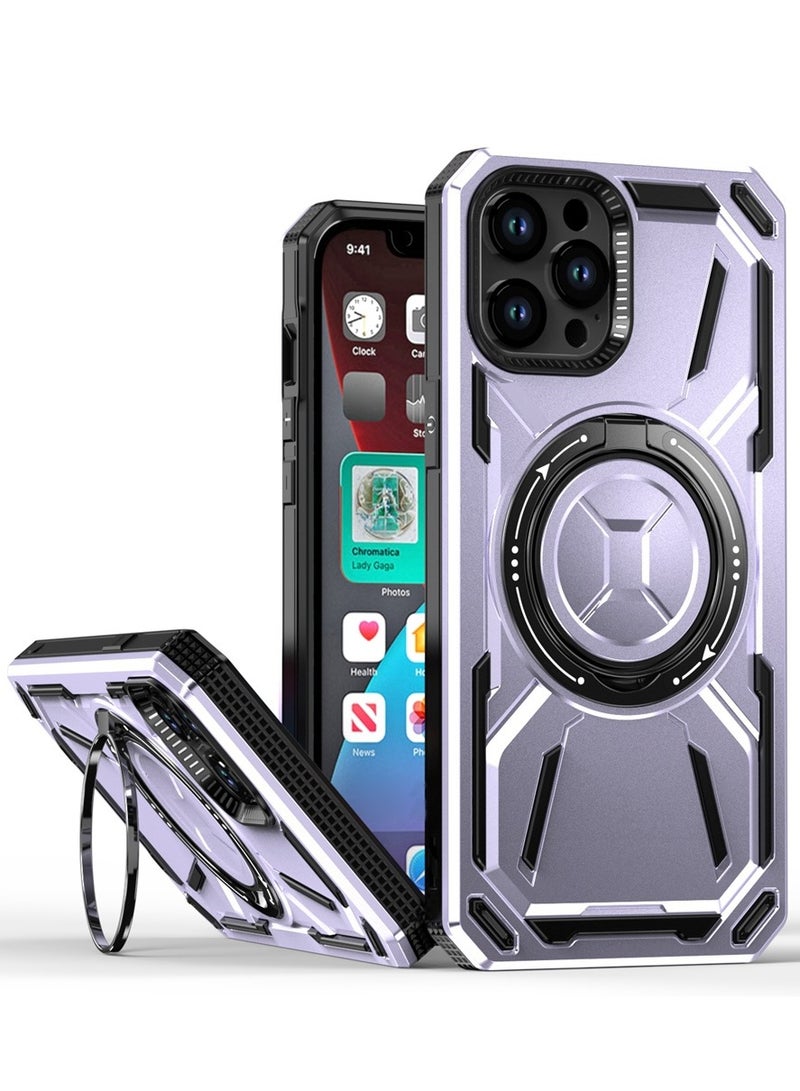 GOLDEN MASK GOLDEN MASK For iPhone 12 Pro Max Armored II Series Mag-Safe Magnetic Holder Phone Case (Purple)