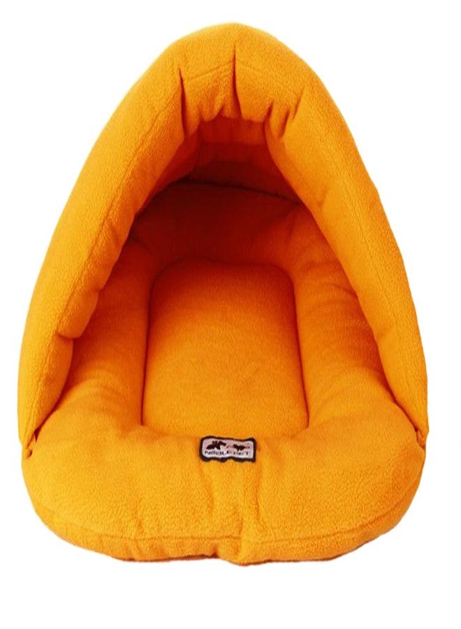 Gullor Winter Warm Comfortable Pet Dog Cat Rabbit Cushion Half Covered Bed Sleeping Bag - Orange (M) - Image 1