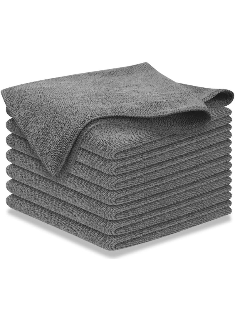 8 PcsMicrofiber Cleaning Cloth Grey  8 Pcs (12.5"x12.5") - High Performance - 1200 Washes, Ultra Absorbent Microfiber Towel Weave Grime & Liquid for Streak-Free Mirror Shine Car Washing Cloth - Image 1