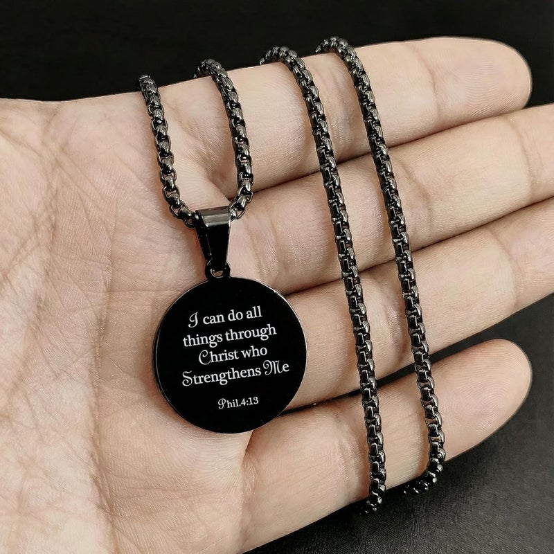 HOFOYA Sports Athletes Necklace with Inspiring Bible Quote from Phil 4:13 Baseball Basketball Football Soccer Volleyball Pendant Jewelry Gift for Men Teen boys girls,Christ Baptist gifts. - Image 4