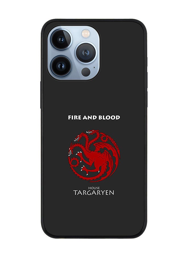 Stylizedd Rugged Black edge case for Apple iPhone 13 Pro Slim fit Soft Case Flexible Rubber Edges Anti Drop TPU Gel Thin Cover - GOT House Targaryen  - Image 1