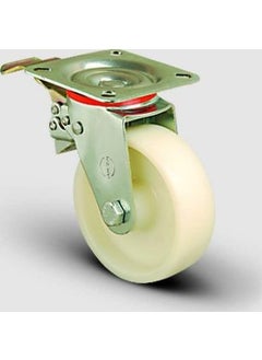 Emes Plate Mounted, Bushed, Polyamide Medium Industrial Wheel with Spherical Brake Diameter: 100 - Ek01 Zkz 100F 