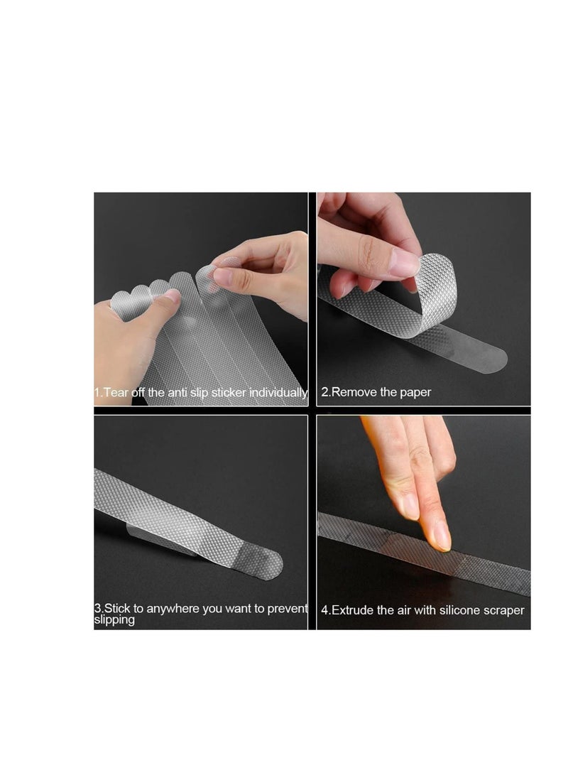SYOSI Anti Slip Strips Tapes for Bathtubs Showers Stairs Floors, Easy to Remove -15 Pieces - Image 2