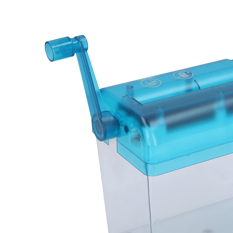 Mini Manual Paper Shredder Blue ABS Transparent Portable For A6 And Folded A4 Paper - Image 4