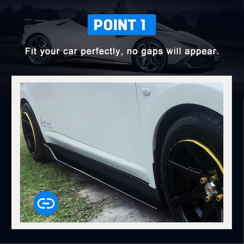 ECCPP Side Skirts Fits Universal Vehicles Black Style Side Skirt Rocker Modified 86" 4" Splitters Diffuser Winglet Wind Exterior Side Bottom Line Extensions Splitter Lip Car Diffusers - Image 3