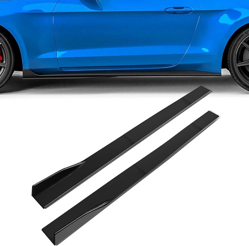 ECCPP Side Skirts Fits Universal Vehicles Black Style Side Skirt Rocker Modified 86" 4" Splitters Diffuser Winglet Wind Exterior Side Bottom Line Extensions Splitter Lip Car Diffusers - Image 1