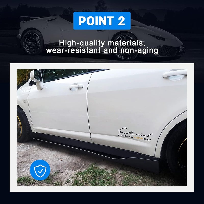 ECCPP Side Skirts Fits Universal Vehicles Black Style Side Skirt Rocker Modified 86" 4" Splitters Diffuser Winglet Wind Exterior Side Bottom Line Extensions Splitter Lip Car Diffusers - Image 4