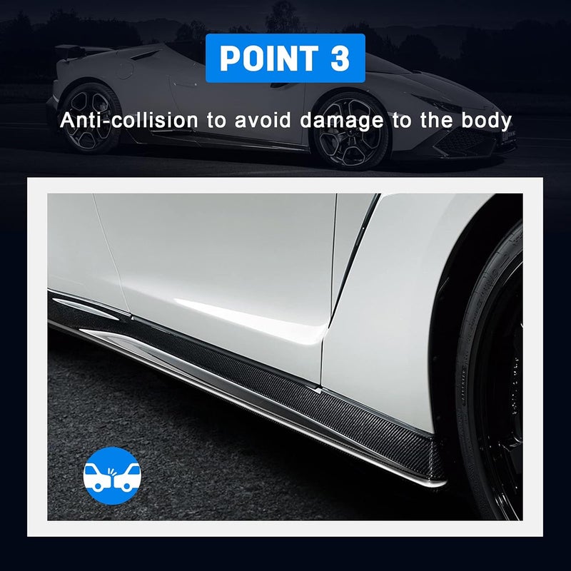 ECCPP Side Skirts Fits Universal Vehicles Black Style Side Skirt Rocker Modified 86" 4" Splitters Diffuser Winglet Wind Exterior Side Bottom Line Extensions Splitter Lip Car Diffusers - Image 5