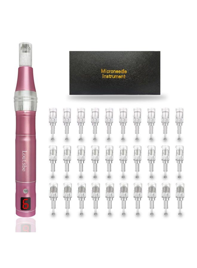 Loutsbe Cordless Electric Microneedling Pen 28000RPM, Professional Beauty Pen Machine With 30 Pcs Replace Cartridege (12-pins ×10, 36pins×10, nano×10) Beneficial Your Skin Suitable For Use At Home - Image 1