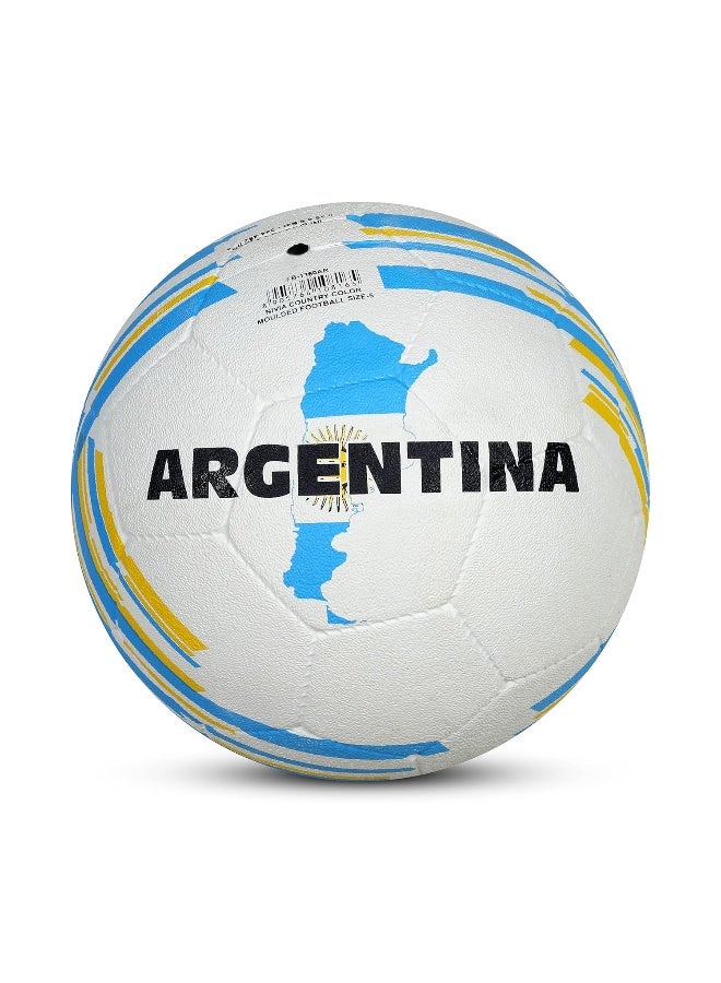 Nivia Country Colour Football (Argentina), Rubberized Moulded, Suitable for Hard Ground Without Grass, Wet & Grassy Ground & Artificial Turf, Training Ball, Soccer Ball, Size - 3 (Multicolour) - Image 1
