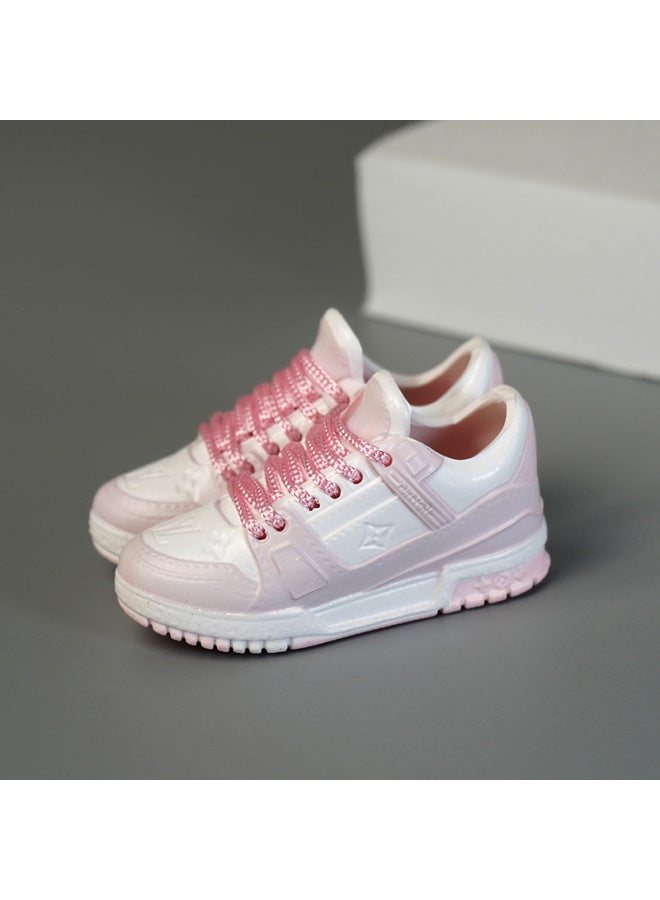 Loquat Labubu Labubu Doll Clothes 17cm Shoes Model 5cm Vinyl Toy Hand-made AJ Blind Box DIY High Luxury Series-Color:V. Home Pink - Image 5