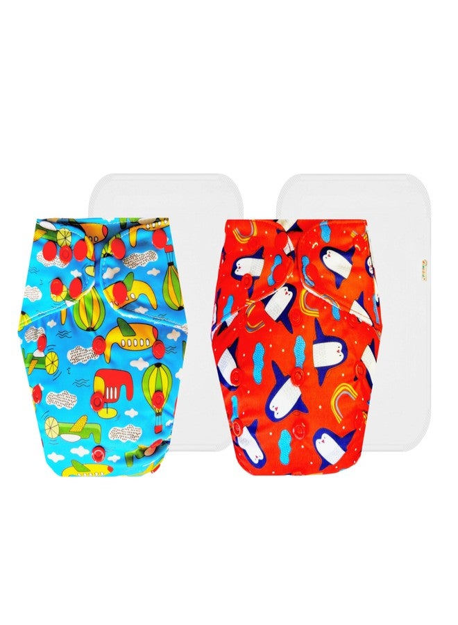 Dumbledo Premium Cloth Diaper with Cotton Insert (Pack of 2) | Soft & Gentle | 6-Layer Absorbent Pad | Easy to Clean | Worry-Free Diapering | 3 Months - 3 Years | Unisex Baby - Image 1