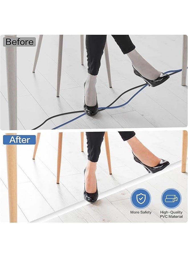 Floor Cable Cover, Flexible Floor Wire Covers for Self Adhesive Cable Hider, Electric Cord Covers for Home, Office, Garage, Offices, Gym, White, 30mm × 1m - Image 3