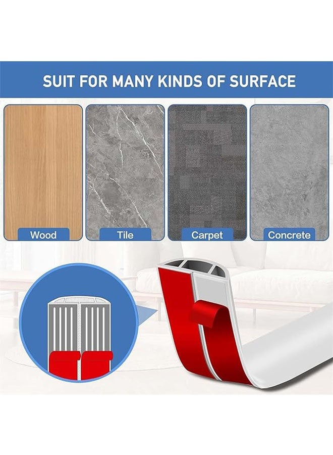 Floor Cable Cover, Flexible Floor Wire Covers for Self Adhesive Cable Hider, Electric Cord Covers for Home, Office, Garage, Offices, Gym, White, 30mm × 1m - Image 4