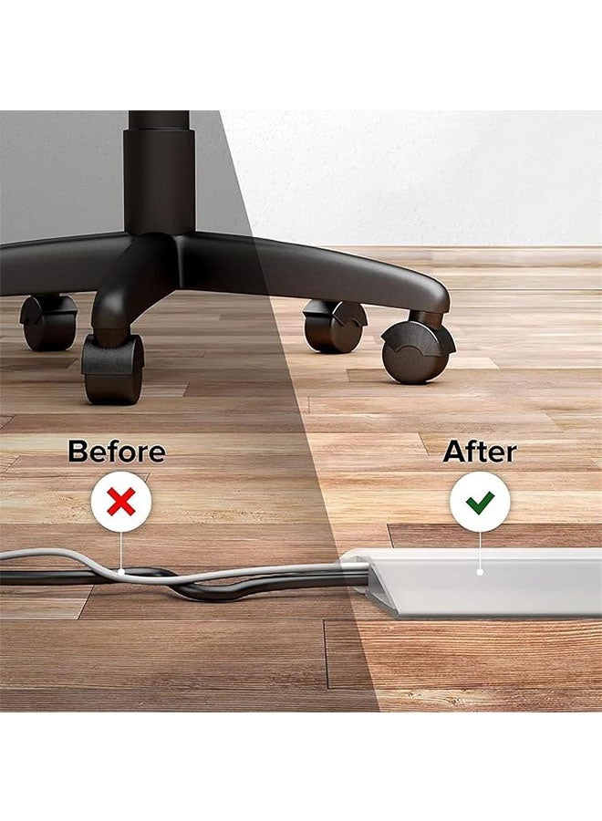 Floor Cable Cover, Flexible Floor Wire Covers for Self Adhesive Cable Hider, Electric Cord Covers for Home, Office, Garage, Offices, Gym, White, 30mm × 1m - Image 5