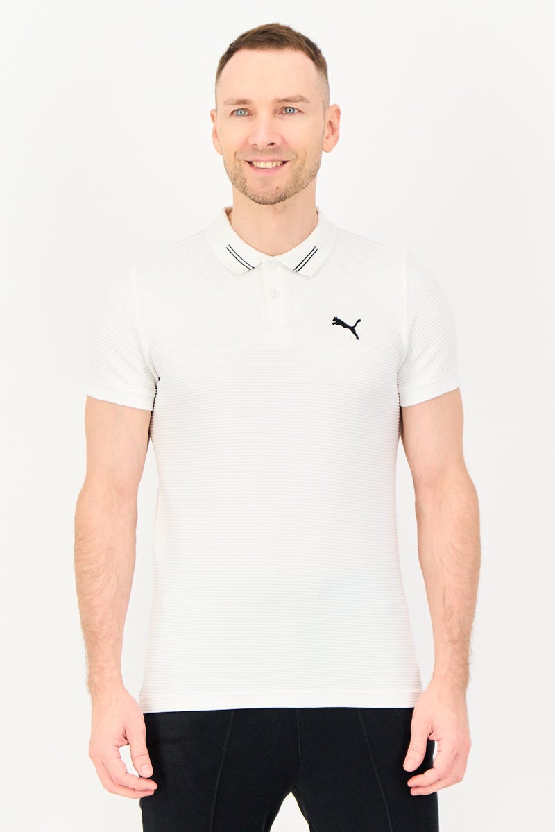 PUMA Men Slim Fit Short Sleeve Outdoor Polo Shirt, White - Image 1