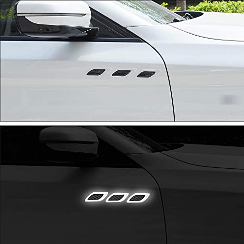 Allure Auto® Carbon Fiber Graphic Car Reflective Sticker,Warning Sign Bumper Door Fender Hood Anti-Scratch Cover Decal(White) for Hyundai Getz - Image 5
