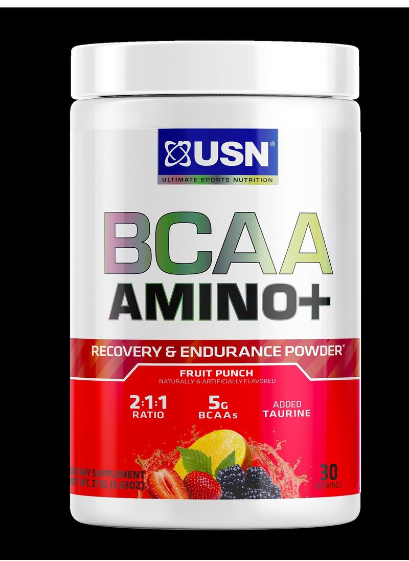 USN - USN BCAA Plus Amino Recovery And Endurance Powder Fruit Punch 30 Servings - Image 1