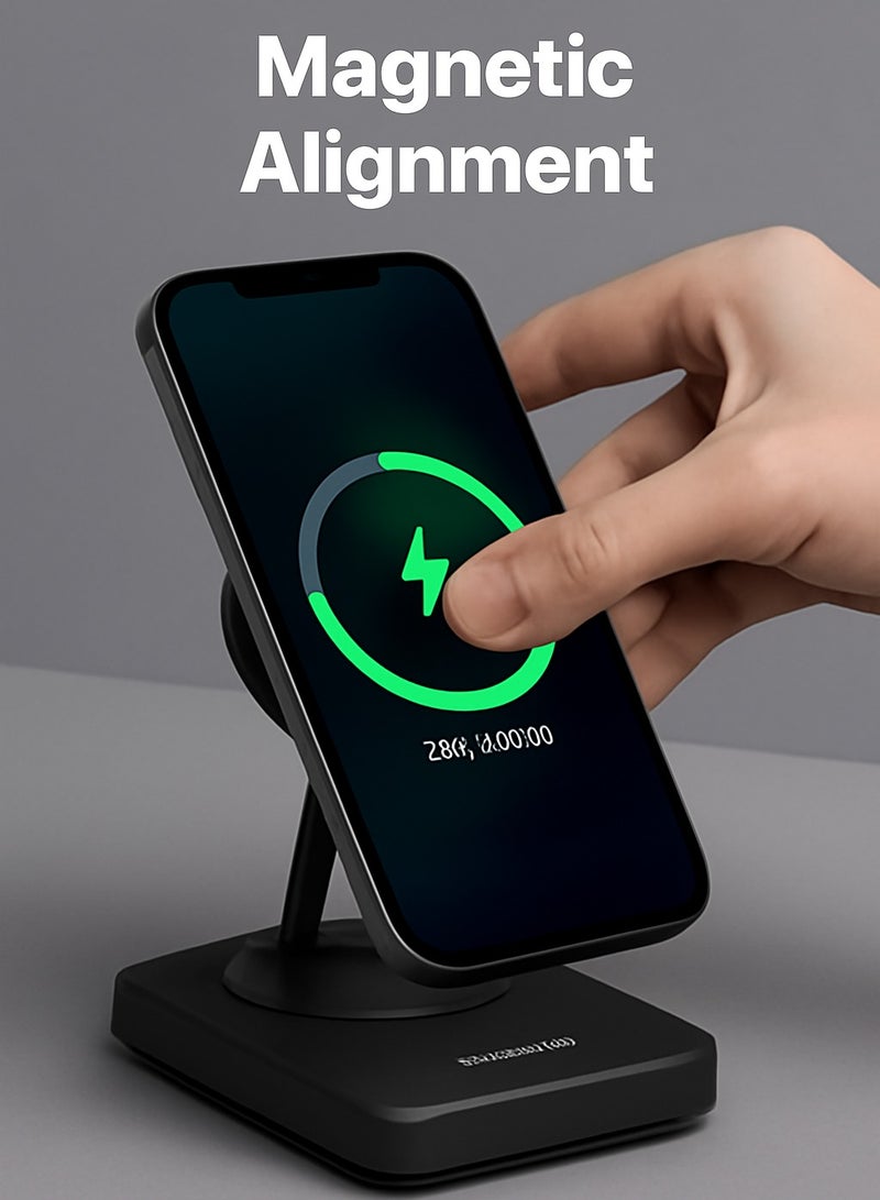 Sparkton 3 in 1 Foldable Wireless Charger  Multi Device Charging Station for iPhone Apple Watch, and AirPods  15W Fast Wireless Charging Stand. - Image 5