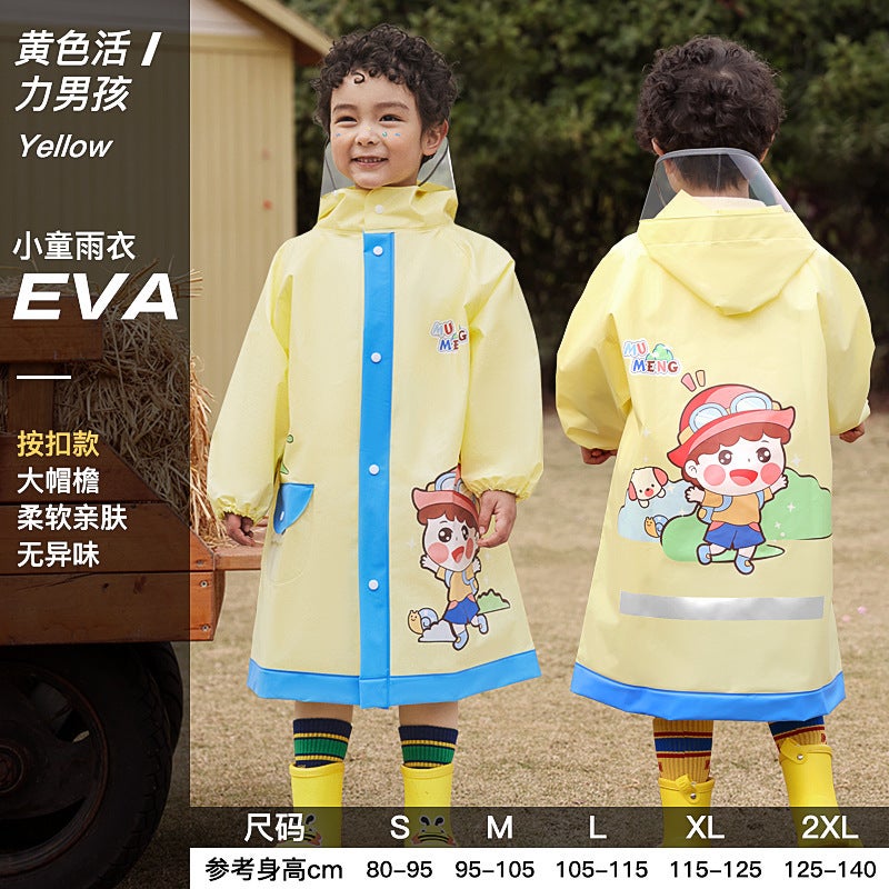 Children'S Raincoat And Rain Boots For Kidsren And Babies Thickeneded Wear-Resistant Poncho Kindergarten Small Dinosaur Full Body Waterproof Breathable Raincoat - Image 1