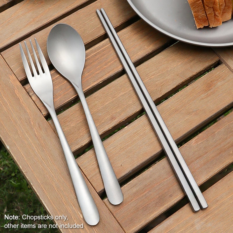 Titanium Chopsticks 233mm Length 21g Per Pair Lightweight Corrosion-Resistant - Hollow Design Chopsticks for Home School Outdoor Use - Image 3