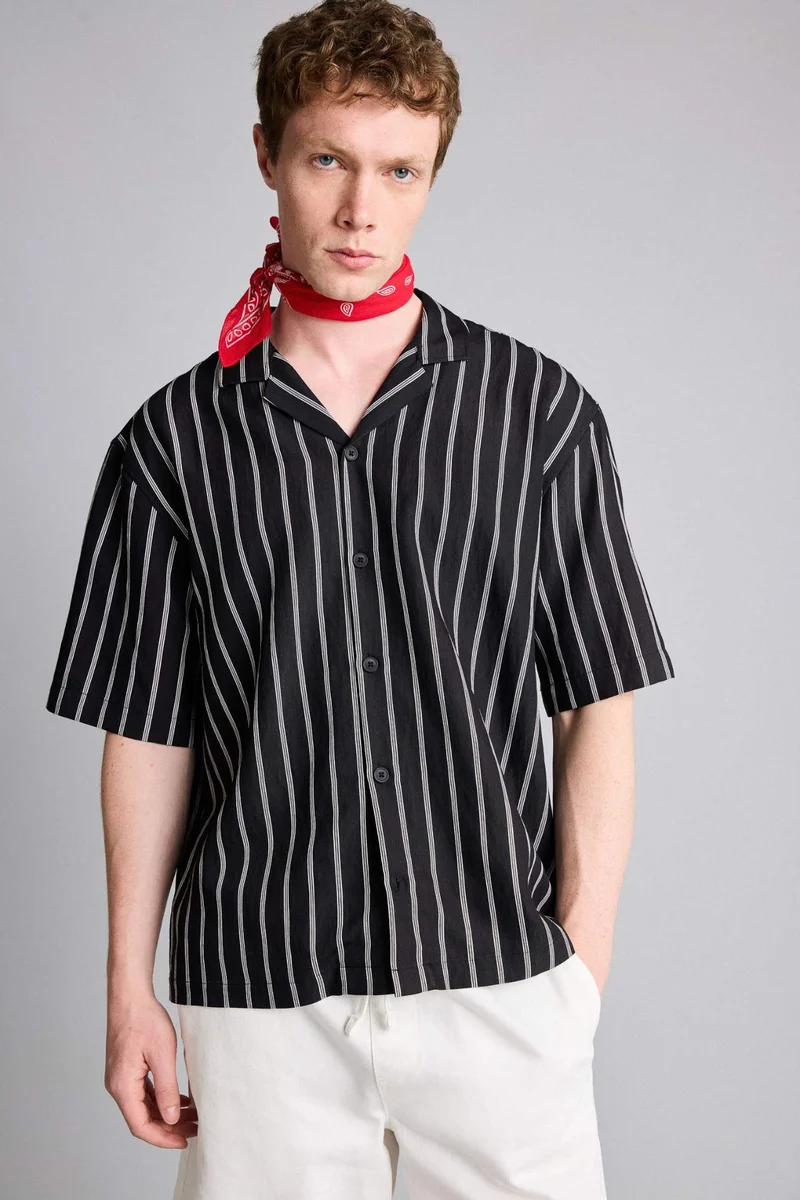 Defacto  Boxy Fit Short Sleeve Shirt for Men | Best Price UAE