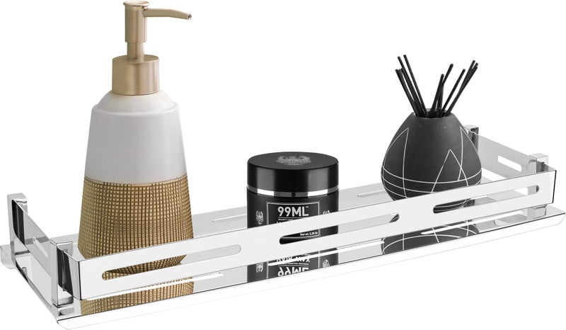 Plantex Rack for Bathroom Wall Mounted/Stainless Steel Shelf for Bathroom/Kitchen/Living Room with Railings/Bathroom Organiser (15x5 inches, Chrome) - Image 4