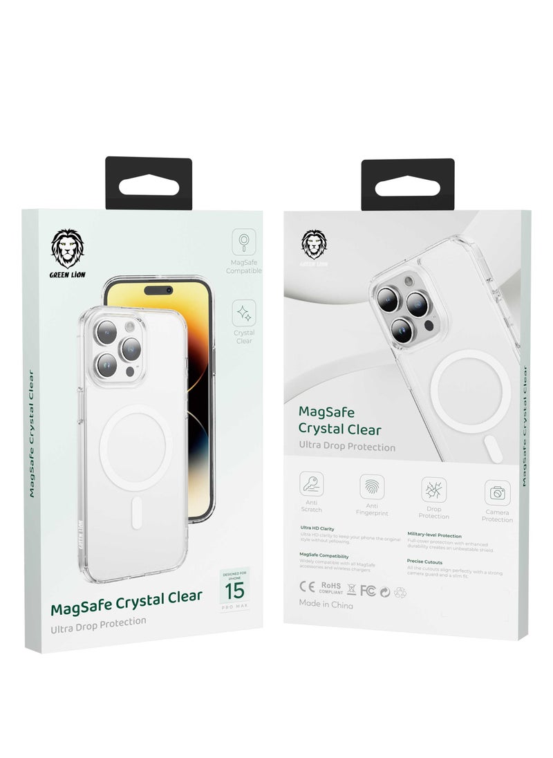 GREEN LION - iPhone 15 Pro Magsafe Case / Crystal Clear / Anti Fingerprint / Precise Cutouts / Ultra Drop Protection / Camera Protection / Anti Scratch - Clear - Image 1