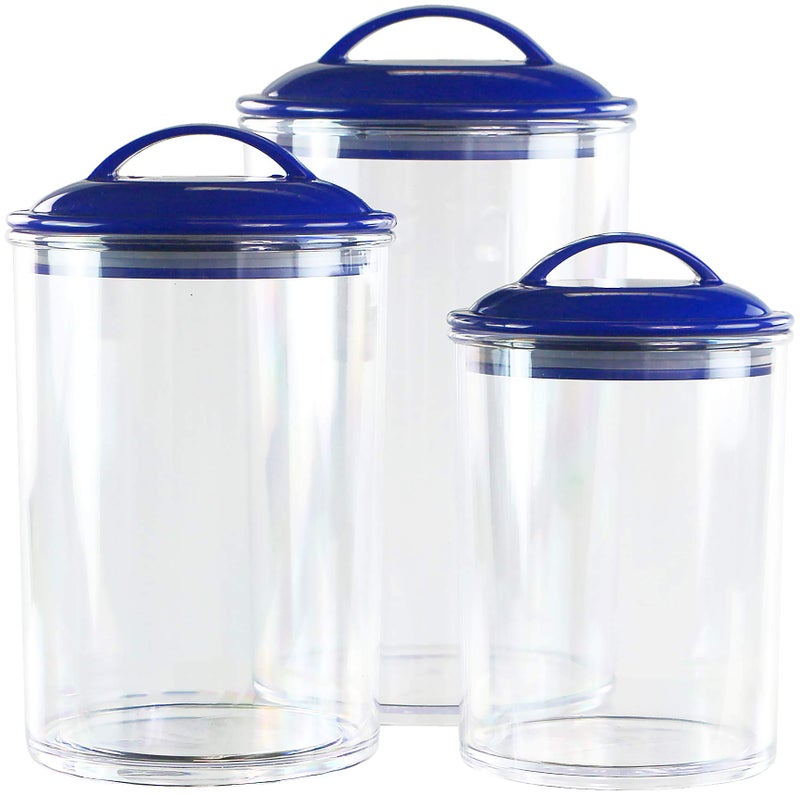 Reston Lloyd Food Storage Containers, BPA Free Airtight Canisters for Cereal, Pasta, Sugar, Coffee, Flour, Cookies, Loose Tea, for Kitchen Organization, Set of 3 by Reston Lloyd, Indigo - Image 2