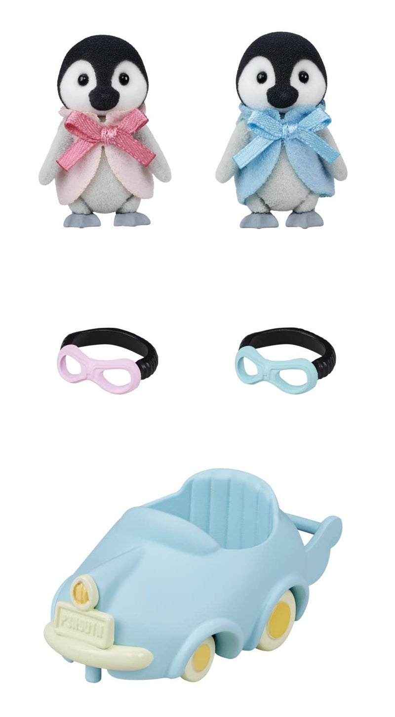 Calico Critters Penguin Babies Ride 'n Play - Doll Playset with 2 Poseable Figures, Pushcart & More! - Image 2