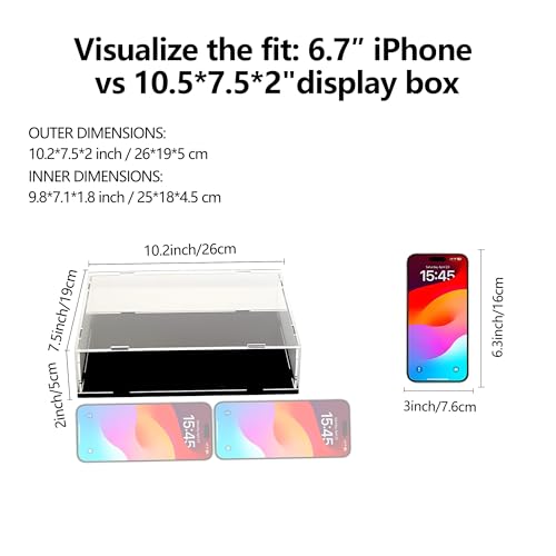 Evron Display Case for Collectibles Assemble Clear Acrylic Box Alternative Glass Case for Display Action Figures Home Storage & Organizing Toys (10.5x7.5x2 inch; 26x19x5 cm) - Image 2