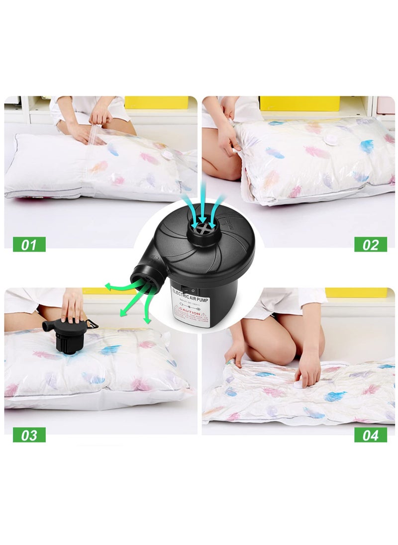 ULHYC - Electric Air Pump with 3 Nozzles, 2 in 1 Car Mounted Electric Air Pump, Portable Fast Inflation and Deflation Pump for Outdoor Camping, Inflatable Mat, Air Bed, Boat, Swimming Ring - Image 1