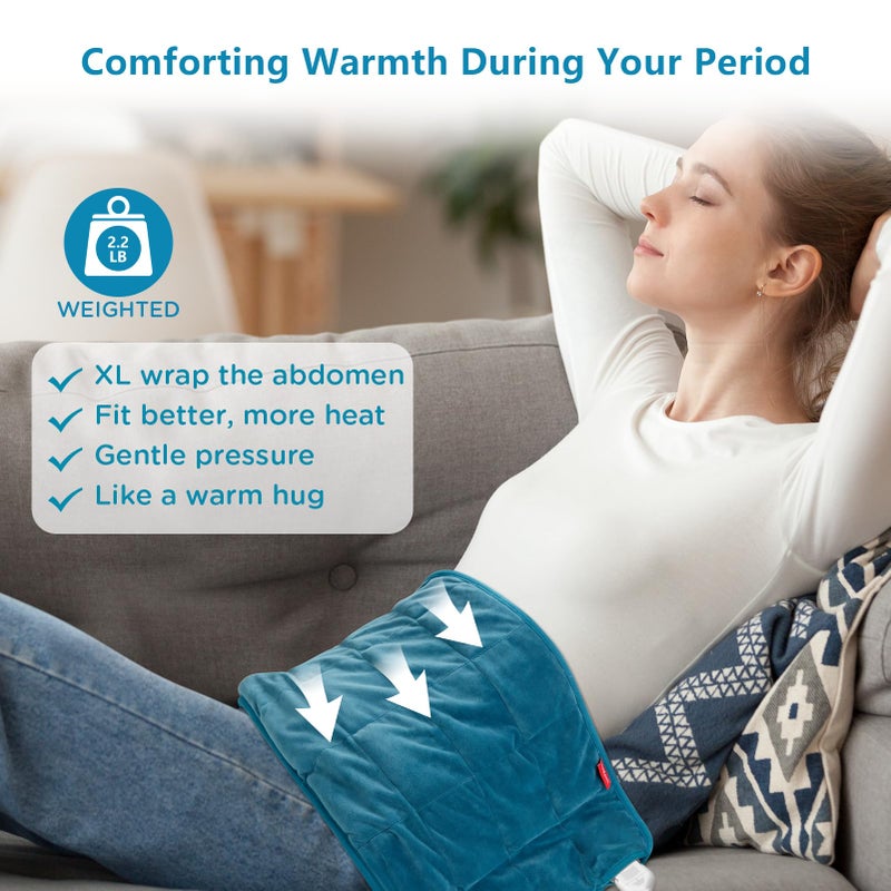 Comfytemp Weighted Heating Pad for Back & Period, FSA Eligible Electric Heat Pad, Valentines Day Birthday Gifts for Mom Dad Women Men, 2.2 lb HSA Approved Neck Shoulder Heated Pad, 2H Auto-Off, 12x24 - Image 2