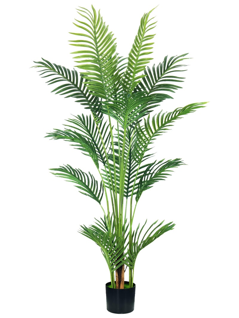 HAIHONG 45FT Artificial Palm TreeFaux Areca Palm Plant with Real Touch Leaves and Adjustable BranchesFake Tropical Palm Tree for Home Office Indoor Outdoor Modern Decoration