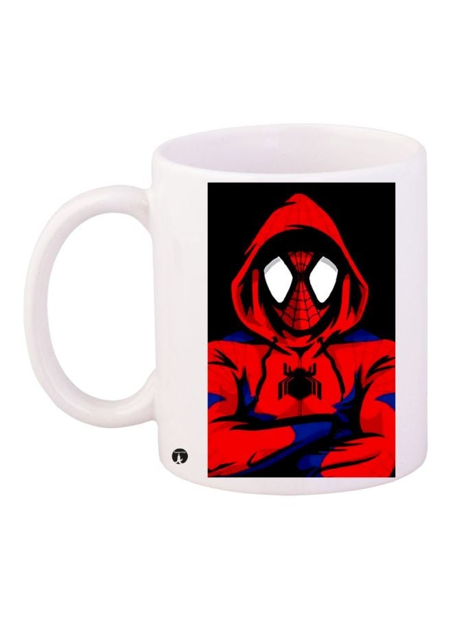 Spiderman Printed Coffee Mug White/Red/Black 11ounce