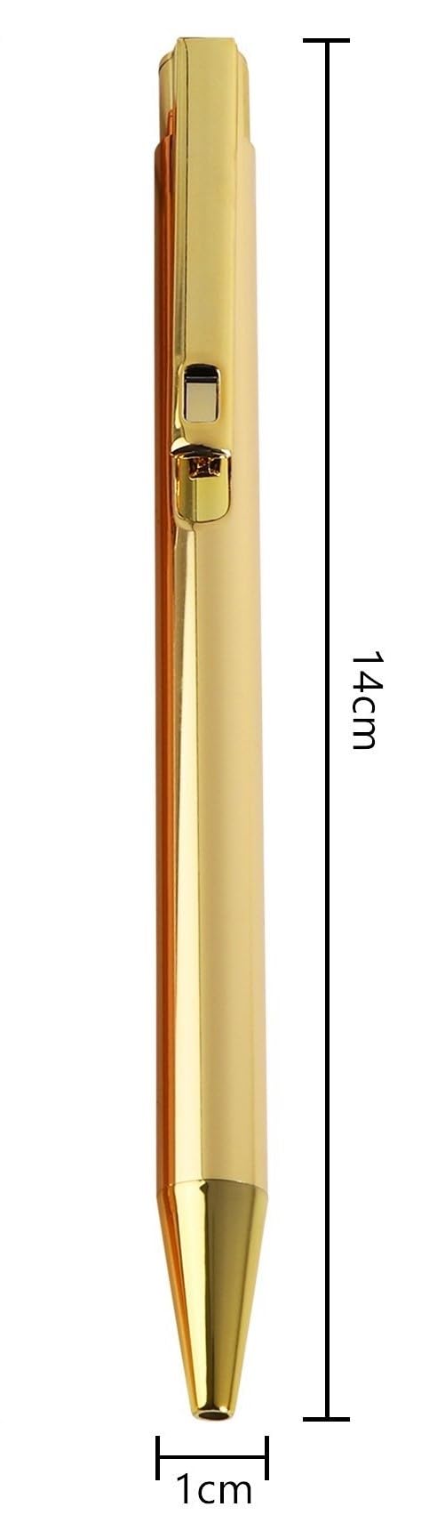 worison Elegant Slim Metallic Retractable Ballpoint Pens Smooth, Sturdy Ideal for Gifting (Golden, Pack of 1) - Image 5