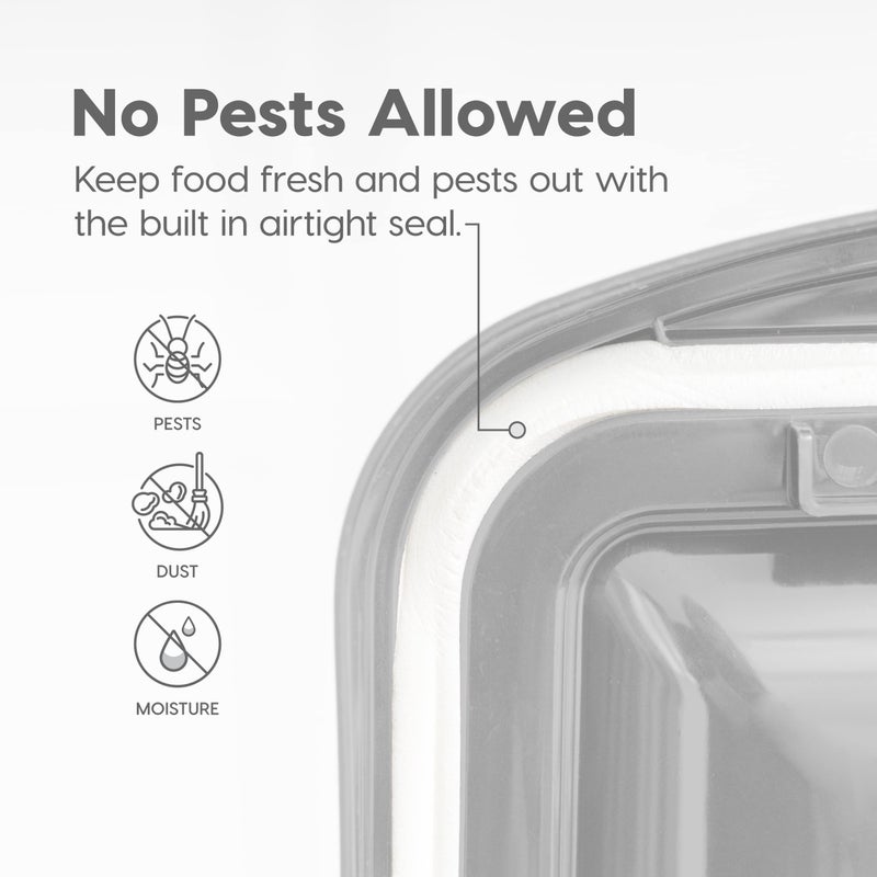 IRIS USA 10 Lbs / 12.75 Qt WeatherPro Airtight Pet Food Storage Container, for Dog Cat Bird and Other Pet Food Storage Bin, Keep Fresh, Translucent Body, BPA Free, Clear/Gray - Image 4
