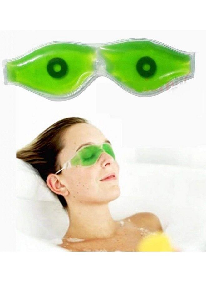 Neev Enterprise Aqua Cooling Gel Relaxing Eye Mask For Dark Circles Dry Eyes Cooling Eyes Pain Relief Redness Eye Patches Sleeping Cool Pad Suitable For All Family Members (Pack Of 3 Green) - Image 2
