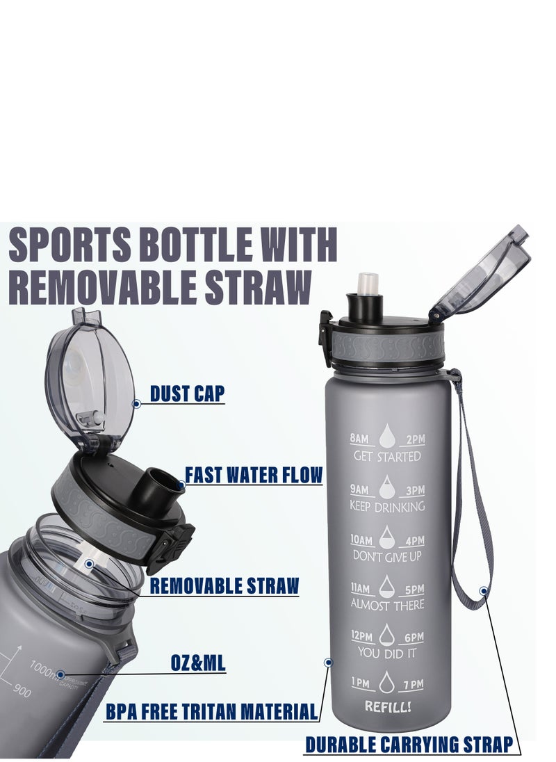 GIFUBOWA - 1L Sports Water Bottle - Fast Flow Quick Sip Lid - BPA & BPS Free - Image 1