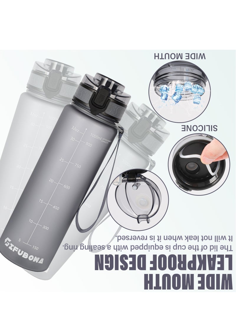 GIFUBOWA - 1L Sports Water Bottle - Fast Flow Quick Sip Lid - BPA & BPS Free - Image 1